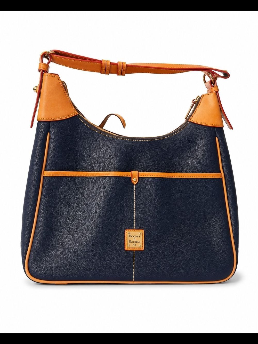 Dooney & Bourke Navy with Tan Trim Shoulder Hobo